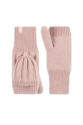 Women's 1 Pair SOCKSHOP Heat Holders Ash Cable Knit Converter Mittens