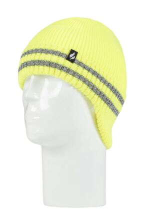 Mens 1 Pack SOCKSHOP Heat Holders Workforce Drop Neck Hat Bright Yellow One Size