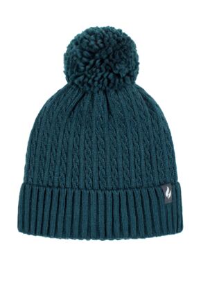 Women's 1 Pack Heat Holders Ellery Cable Turnover Cuff Pom Pom Hat