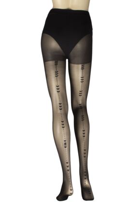 Women's 1 Pair Charnos Sheer Heart Backseam Tights