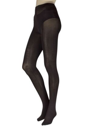 Women's 1 Pair Charnos Opaque Two Tone Spot Tights