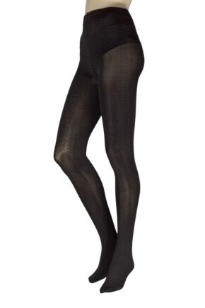 Women's 1 Pair Charnos Opaque Two Tone Spot Tights