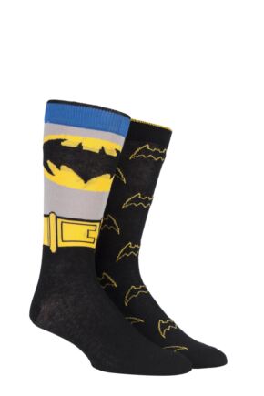 Mens 2 Pair SOCKSHOP DC Comics Mix Batman Socks