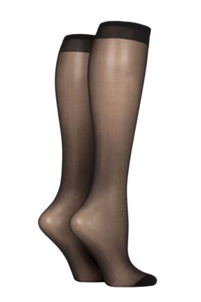 Women's 2 Pair Charnos 10 Denier Sheer Knee Highs