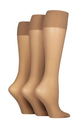 Women's 3 Pair Charnos 15 Denier Sheer Knee Highs