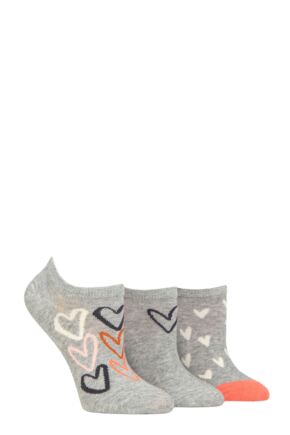 Women's 3 Pair Caroline Gardner Patterned Cotton Trainer Socks