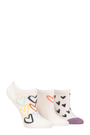 Women's 3 Pair Caroline Gardner Patterned Cotton Trainer Socks