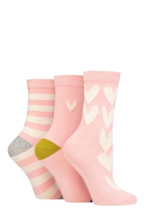 Ladies 3 Pair Caroline Gardner Patterned Cotton Socks
