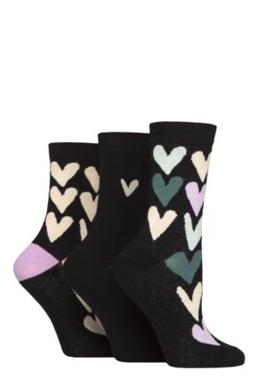 Women's 3 Pair Caroline Gardner Patterned Cotton Socks