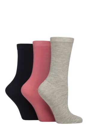 Women's 3 Pair Charnos Organic Cotton Ankle Socks