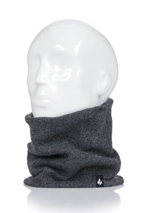 Mens 1 Pack Heat Holders 2.6 Tog Heatweaver Yarn Neck Warmer Charcoal