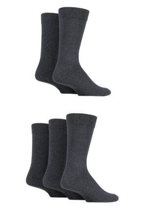 Mens 5 Pair Farah Classic Everyday Plain and Argyle Jacquard Cotton Socks