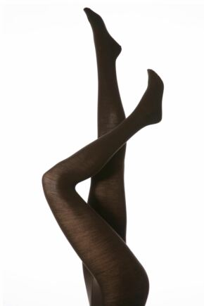 Women's 1 Pair Falke Soft Merino Wool Tights Dark Brown S-M