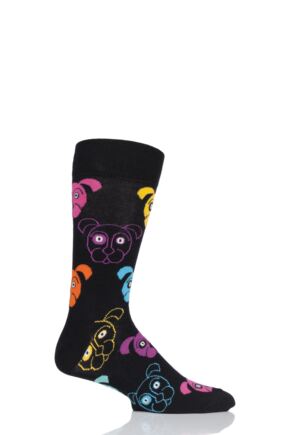 Mens and Women's 1 Pair Happy Socks Dog and Cat Combed Cotton Socks