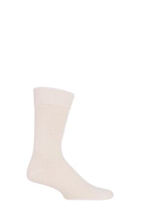 Mens and Women's 1 Pair SOCKSHOP of London Plain Alpaca Socks Cream 11-13