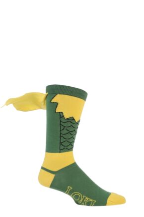 Mens 1 Pair SOCKSHOP Marvel Loki Cape Cotton Socks