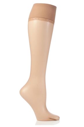 Women's 1 Pair Falke Shelina 12 Denier Ultra Transparent Knee Highs With Shimmer