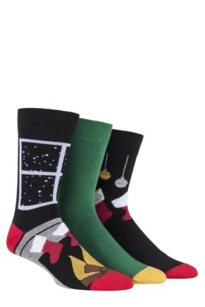 Men's 3 Pair SOCKSHOP Wildfeet Christmas Inspired Socks