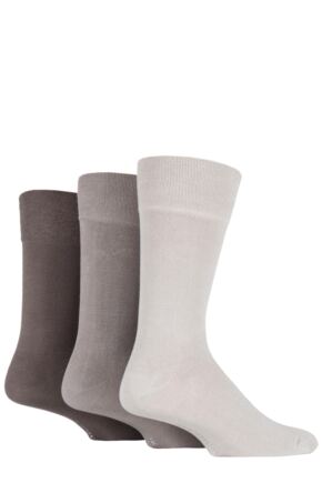 Mens 3 Pair Glenmuir Plain Comfort Cuff Socks Beige 7-11 Mens