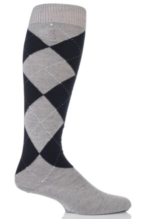 Pringle of Scotland 80% Cashmere Argyle Pattern Knee High Socks