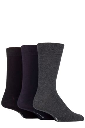 Mens 3 Pair Glenmuir Classic Bamboo Plain Socks