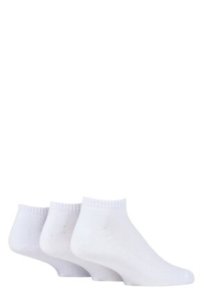 Mens 3 Pair Glenmuir Bamboo Half Cushioned Sports Socks White 7-11 Mens