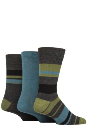 Mens 3 Pair Glenmuir Patterned Bamboo Socks