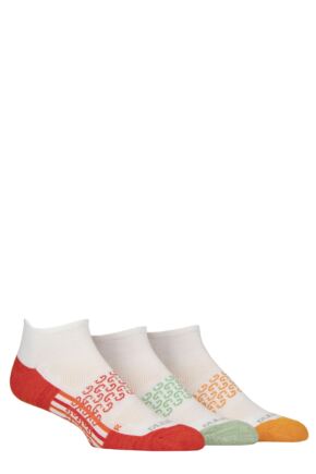 Mens 3 Pair Glenmuir Sport Technical Cushioned Trainer Socks White Orange / Green 7-11 Mens