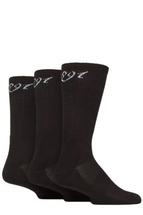 Mens 3 Pair Glenmuir Half Cushioned Bamboo Sports Socks Black 1891 7-11 Mens