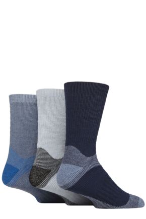 Mens 3 Pair Glenmuir Plain Fully Cushioned Boot Socks