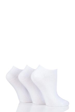 Ladies 3 Pair Pringle Plain and Patterned Cotton Trainer Socks