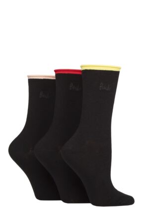 Women's 3 Pair Pringle Rebecca Contrast Roll Top Socks