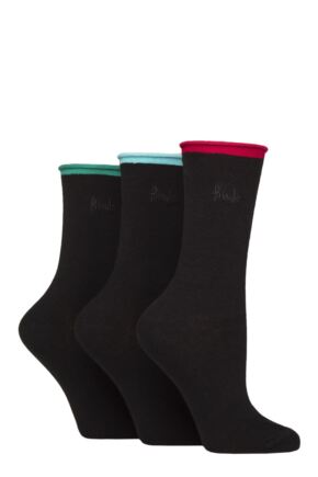 Women's 3 Pair Pringle Rebecca Contrast Roll Top Socks