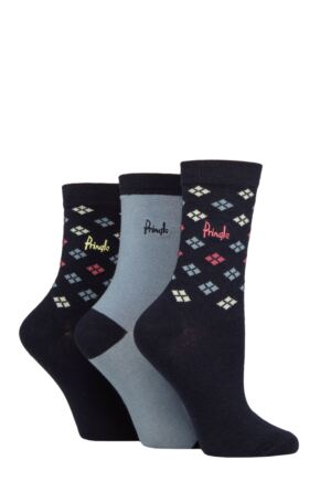 Women's 3 Pair Pringle Patterned Cotton and Recycled Polyester Socks