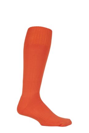 Mens 1 Pair SOCKSHOP of London Made in the UK Plain Football Socks Orange 6-11