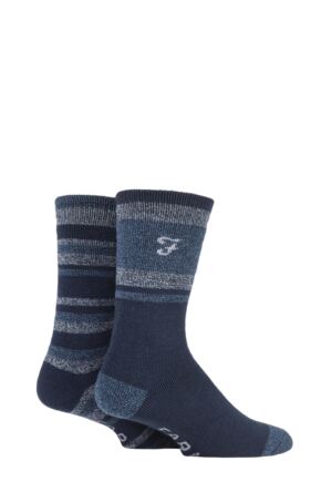 Mens 2 Pair Farah Brushed Inner Boot Socks