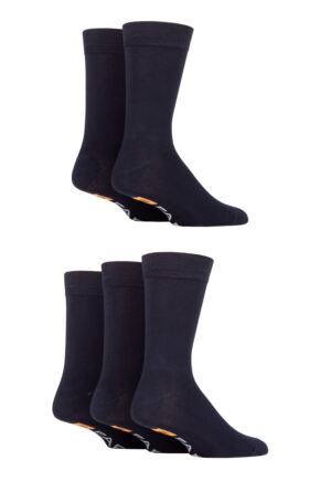 Mens 5 Pair Farah Classic Plain Bamboo Socks