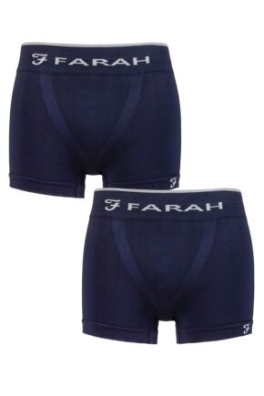 Mens 2 Pack Farah Seamless Trunks Navy L