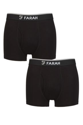 Mens 2 Pair Farah Plain and Stripe Bamboo Keyhole Trunks