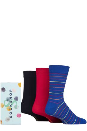 Mens 3 Pair SOCKSHOP Bamboo Bright Gift Boxed Socks