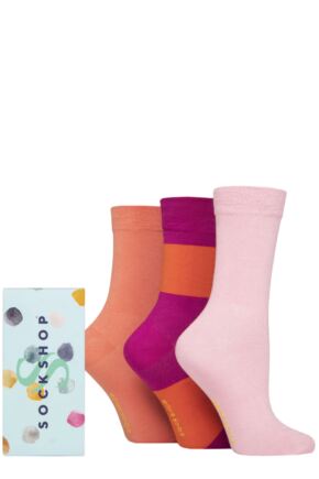 Women's 3 Pair SOCKSHOP Bamboo Bright Gift Boxed Socks