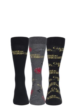 SOCKSHOP 3 Pair Game of Thrones Logo Cotton Socks