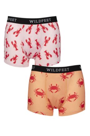 Mens 2 Pair SOCKSHOP Wildfeet Patterned Trunks