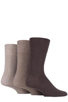 Mens 3 Pair IOMI FootNurse Gentle Grip Diabetic Socks Brown 12-14 Mens