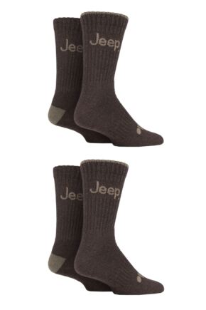 Mens 4 Pair Jeep Performance Boot Socks Brown / Earth 6-11 Mens