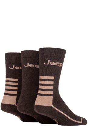 Mens 3 Pair Jeep Cotton Blend Boot Socks