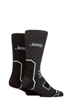 Mens 2 Pair Jeep Thermal Boot Socks