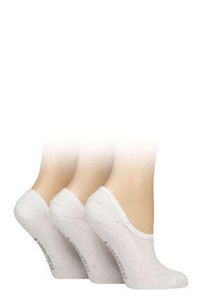 Women's 3 Pair SOCKSHOP Wildfeet Plain Bamboo Half-Cushioned Shoe Liner Socks