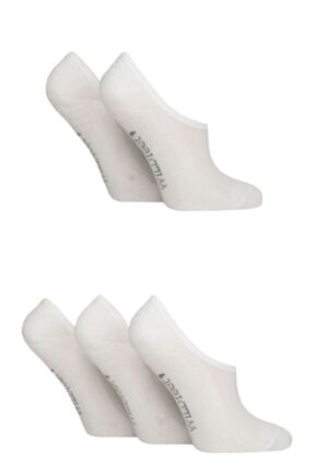 Women's 5 Pair SOCKSHOP Wildfeet Plain Bamboo Half-Cushioned Shoe Liner Socks