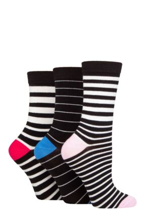 Women's 3 Pair SOCKSHOP Wildfeet Patterned Bamboo Socks